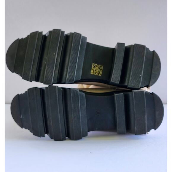 Pretty Little Thing Platform Chunky Sole Calf High Tan Boots Size 8 S0025 - Picture 7 of 7